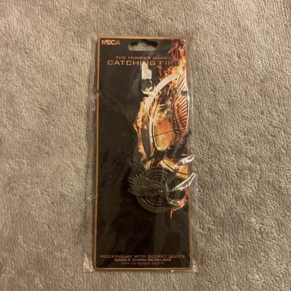Hunger Games Catching Fire Necklace w/ Secret Quote